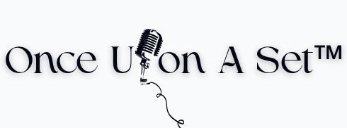 Once Upon A Set Once Upon A Set Logo with retro microphone for the "P"